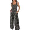 imageANRABESS Womens Casual Summer Jumpsuits Smocked Sleeveless Wide Leg Long Romper Jumpers 2025 Beach Vacation OutfitsBlack Floral
