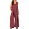 imageANRABESS Womens Casual Summer Loose Jumpsuits Sleeveless Tank V Neck Wide Leg Long Pant Rompers Baggy Jumper with PocketsRed