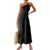 imageANRABESS Womens Summer Straps One Shoulder High Waist Dressy Casual Wide Leg Linen Jumpsuit Romper Beach Travel OutfitsBlack