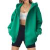 imageANRABESS Womens Zip Up Hoodies Oversized Sweatshirt Long Sleeve Fleece Jackets Coat Workout Y2K Outfits 2025 Fall TrendyDeep Green