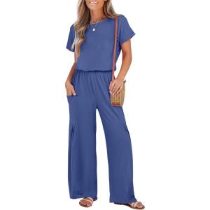 imageANRABESS Jumpsuits for Women Short Sleeve Wide Leg Casual Summer One Piece Jumper Rompers 2025 Beach Vacation Travel OutfitsRoyal Blue