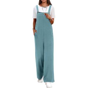 imageANRABESS Overalls for Women 2025 Summer Casual Loose One Piece Outfits Baggy Wide Leg Jumpers Lightweight Comfy RompersLake
