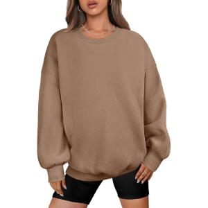 imageANRABESS Oversized Sweatshirt for Women Crewneck Y2K Hoodies Fleece Casual Comfy Pullover Top Fall Outfits Clothes 2025Brown