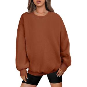 imageANRABESS Oversized Sweatshirt for Women Crewneck Y2K Hoodies Fleece Casual Comfy Pullover Top Fall Outfits Clothes 2025Caramel