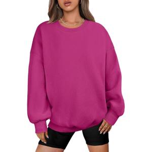 imageANRABESS Oversized Sweatshirt for Women Crewneck Y2K Hoodies Fleece Casual Comfy Pullover Top Fall Outfits Clothes 2025Light Pink
