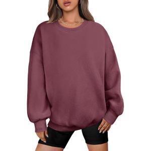 imageANRABESS Oversized Sweatshirt for Women Crewneck Y2K Hoodies Fleece Casual Comfy Pullover Top Fall Outfits Clothes 2025Maroon