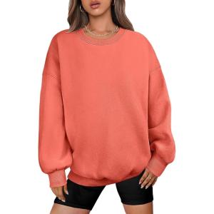 imageANRABESS Oversized Sweatshirt for Women Crewneck Y2K Hoodies Fleece Casual Comfy Pullover Top Fall Outfits Clothes 2025Orange Red