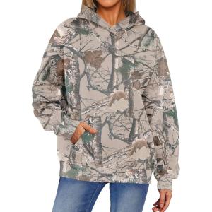 imageANRABESS Women Camo Hoodies Long Sleeve Maple Leaf Print Fleece Oversized Casual Pullover Sweatshirt 2025 Fall Preppy ClothesAlmond