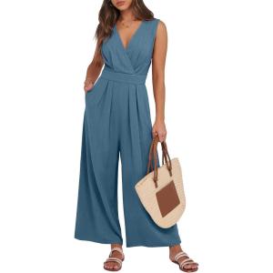 imageANRABESS Women Jumpsuits Sleeveless V Neck Elegant Dressy Casual Backless One Piece Pants Romper 2025 Summer OutfitsLake