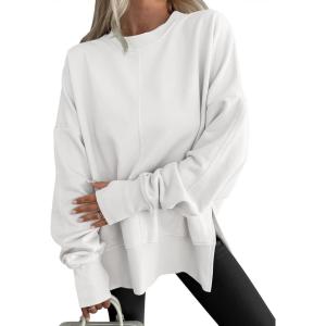 imageANRABESS Women Oversized Sweatshirts Thumbhole Long Sleeve Hoodies Shirts 2025 Fall Side Slit Pullover Top Teen Y2k OutfitsWhite