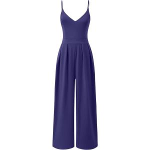 imageANRABESS Women V Neck Spaghetti Strap Wide Leg Dressy Jumpsuits 2025 Summer Casual One Piece Jumper Romper Outfits ampamp PocketsNavy Blue