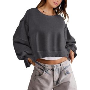 imageANRABESS Womens Cropped Sweatshirts Oversized Crewneck Long Sleeve Tops 2025 Fall Winter Loose Pullover Teen Girls ClothesDark Gray