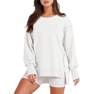 imageANRABESS Womens Oversized Sweatshirts Crew Neck Long Sleeve Shirts Casual Loose Slit 2025 Fall Outfits Y2K Teen Girls ClothesWhite