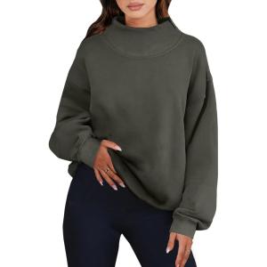 imageANRABESS Womens Oversized Sweatshirts Turtleneck Pullover Long Sleeve Hoodies Tops 2025 Fall Fashion Preppy OutfitsArmygreen