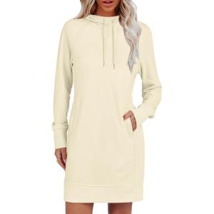 imageANRABESS Womens Sweatshirt Dress Long Sleeve Hoodies Mini Dresses Fleece Casual Hoodie with Pockets 2025 Fall FashionYellow