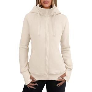 imageANRABESS Womens Zip Up Hoodies Fleece Jackets Long Sleeve Sweatshirts Pockets Casual Fall Fashion Preppy Outfits Y2k ClothesApricot