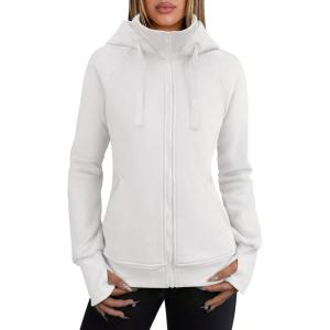imageANRABESS Womens Zip Up Hoodies Fleece Jackets Long Sleeve Sweatshirts Pockets Casual Fall Fashion Preppy Outfits Y2k ClothesWhite