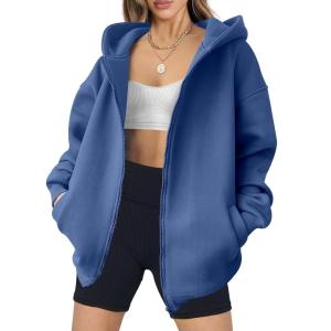 imageANRABESS Womens Zip Up Hoodies Oversized Sweatshirt Long Sleeve Fleece Jackets Coat Workout Y2K Outfits 2025 Fall TrendyDeep Blue