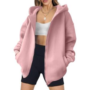 imageANRABESS Womens Zip Up Hoodies Oversized Sweatshirt Long Sleeve Fleece Jackets Coat Workout Y2K Outfits 2025 Fall TrendyLight Pink