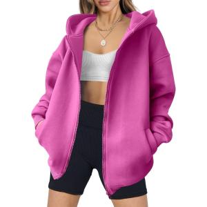 imageANRABESS Womens Zip Up Hoodies Oversized Sweatshirt Long Sleeve Fleece Jackets Coat Workout Y2K Outfits 2025 Fall TrendyPink