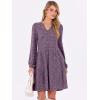 imageANRABESS Long Sleeve Dress for Women Fall Fashion Outfits 2025 Casual V Neck Ribbed Knit Short Sweater Dresses with Pockets Purple Large