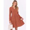 imageANRABESS Long Sleeve Dress for Women Fall Fashion Outfits 2025 Casual V Neck Ribbed Knit Short Sweater Dresses with PocketsBurnt Orange