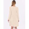 imageANRABESS Long Sleeve Dress for Women Fall Fashion Outfits 2025 Casual V Neck Ribbed Knit Short Sweater Dresses with PocketsLight Khaki