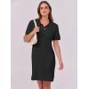 imageANRABESS Short Sleeve Sweater Dress for Women Summer Casual V Neck Cable Knit Mini Polo Dresses 2025 TrendyBlack