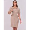 imageANRABESS Short Sleeve Sweater Dress for Women Summer Casual V Neck Cable Knit Mini Polo Dresses 2025 TrendyKhaki