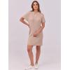 imageANRABESS Short Sleeve Sweater Dress for Women Summer Casual V Neck Cable Knit Mini Polo Dresses 2025 TrendyKhaki