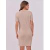 imageANRABESS Short Sleeve Sweater Dress for Women Summer Casual V Neck Cable Knit Mini Polo Dresses 2025 TrendyKhaki