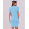 imageANRABESS Short Sleeve Sweater Dress for Women Summer Casual V Neck Cable Knit Mini Polo Dresses 2025 TrendyLight Blue