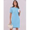 imageANRABESS Short Sleeve Sweater Dress for Women Summer Casual V Neck Cable Knit Mini Polo Dresses 2025 TrendyLight Blue