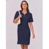 imageANRABESS Short Sleeve Sweater Dress for Women Summer Casual V Neck Cable Knit Mini Polo Dresses 2025 TrendyNavy Blue