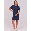 imageANRABESS Short Sleeve Sweater Dress for Women Summer Casual V Neck Cable Knit Mini Polo Dresses 2025 TrendyNavy Blue