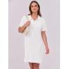 imageANRABESS Short Sleeve Sweater Dress for Women Summer Casual V Neck Cable Knit Mini Polo Dresses 2025 TrendyWhite