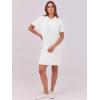 imageANRABESS Short Sleeve Sweater Dress for Women Summer Casual V Neck Cable Knit Mini Polo Dresses 2025 TrendyWhite