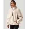 imageANRABESS Sweatshirt for Women Zip Up Hoodies Cropped Pullover Fleece Hooded Sherpa Sweaters Tops 2025 Fall Winter ClothesApricot