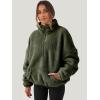 imageANRABESS Sweatshirt for Women Zip Up Hoodies Cropped Pullover Fleece Hooded Sherpa Sweaters Tops 2025 Fall Winter ClothesArmy Green