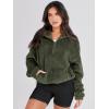 imageANRABESS Sweatshirt for Women Zip Up Hoodies Cropped Pullover Fleece Hooded Sherpa Sweaters Tops 2025 Fall Winter ClothesArmy Green