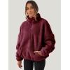 imageANRABESS Sweatshirt for Women Zip Up Hoodies Cropped Pullover Fleece Hooded Sherpa Sweaters Tops 2025 Fall Winter ClothesBurgundy