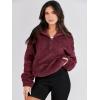 imageANRABESS Sweatshirt for Women Zip Up Hoodies Cropped Pullover Fleece Hooded Sherpa Sweaters Tops 2025 Fall Winter ClothesBurgundy