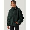 imageANRABESS Sweatshirt for Women Zip Up Hoodies Cropped Pullover Fleece Hooded Sherpa Sweaters Tops 2025 Fall Winter ClothesDark Green