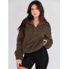 imageANRABESS Sweatshirt for Women Zip Up Hoodies Cropped Pullover Fleece Hooded Sherpa Sweaters Tops 2025 Fall Winter ClothesDeep Brown