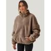imageANRABESS Sweatshirt for Women Zip Up Hoodies Cropped Pullover Fleece Hooded Sherpa Sweaters Tops 2025 Fall Winter ClothesDeep Khaki