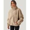 imageANRABESS Sweatshirt for Women Zip Up Hoodies Cropped Pullover Fleece Hooded Sherpa Sweaters Tops 2025 Fall Winter ClothesKhaki