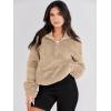 imageANRABESS Sweatshirt for Women Zip Up Hoodies Cropped Pullover Fleece Hooded Sherpa Sweaters Tops 2025 Fall Winter ClothesKhaki