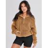imageANRABESS Sweatshirt for Women Zip Up Hoodies Cropped Pullover Fleece Hooded Sherpa Sweaters Tops 2025 Fall Winter ClothesLight Brwon