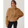 imageANRABESS Sweatshirt for Women Zip Up Hoodies Cropped Pullover Fleece Hooded Sherpa Sweaters Tops 2025 Fall Winter ClothesLight Brwon
