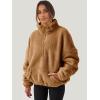 imageANRABESS Sweatshirt for Women Zip Up Hoodies Cropped Pullover Fleece Hooded Sherpa Sweaters Tops 2025 Fall Winter ClothesLight Brwon